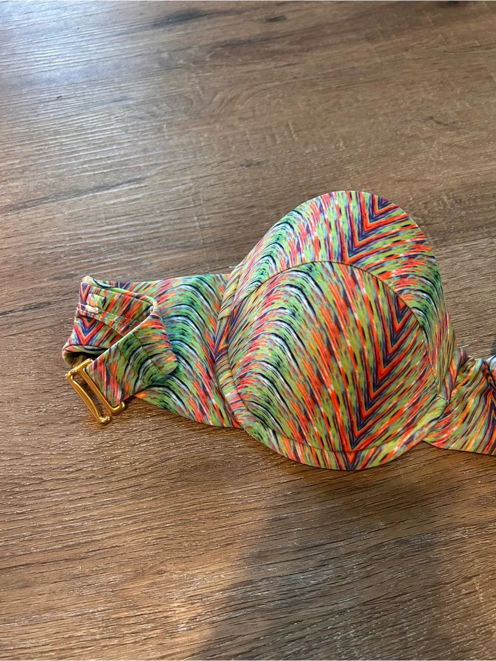L*Space Bikini Top Womens Size M Multicolor Geometric Chevron Underwire